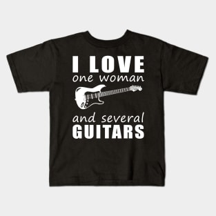 Strings of Love - Funny 'I Love One Woman and Several Guitars' Tee! Kids T-Shirt